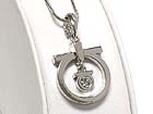 DESIGNER INSPIRED ROUND FRMAE CZ DANGLE NECKLACE