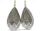 FACET CUT LARGE TEAR SHAPE TINY HOLE TEXTURE EARRING