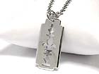 METAL RAZOR SHAPE PENDANT NECKLACE
