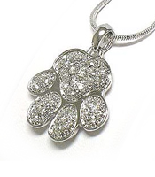 Wholesale Costume Jewelry - WHITE GOLD PLATING CRYSTAL PAW NECKLACE