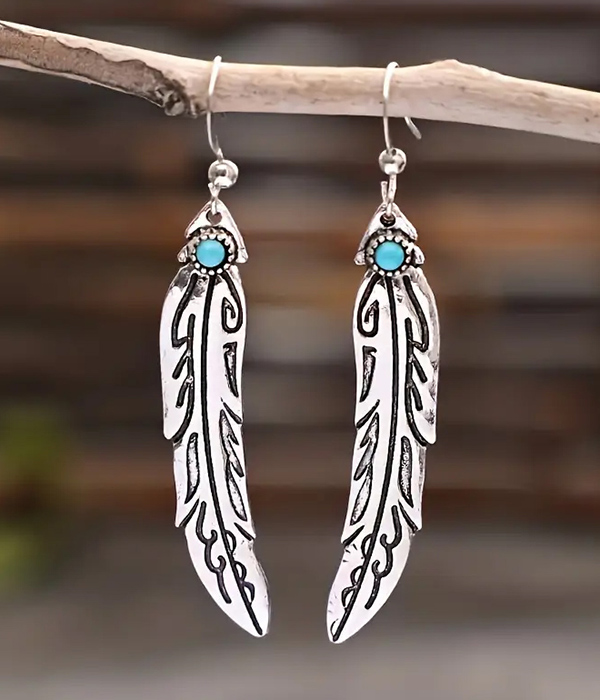 Bohemian feather earring