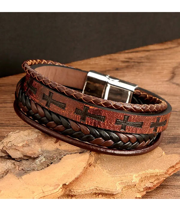 Braided leatherette bracelet