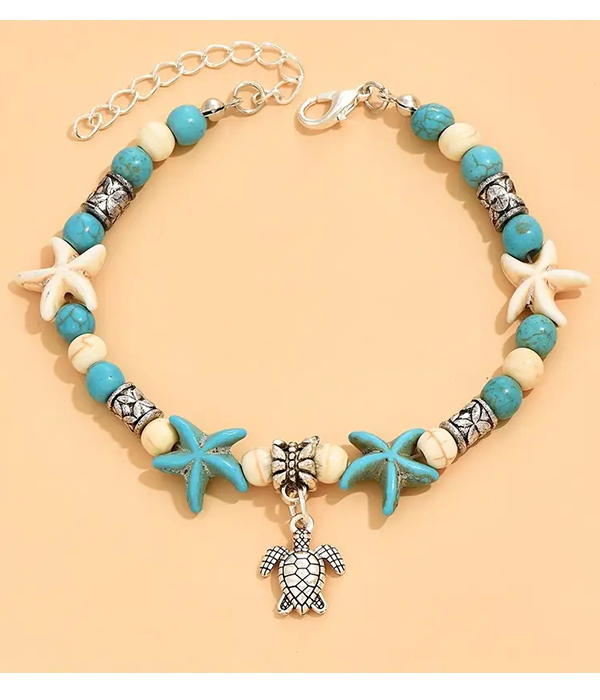 Sealife theme bracelet - turtle starfish