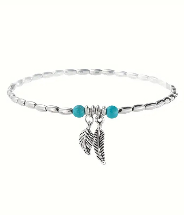 Bohemian anklet - feather