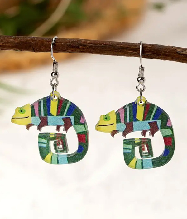 Chameleon acrylic earring