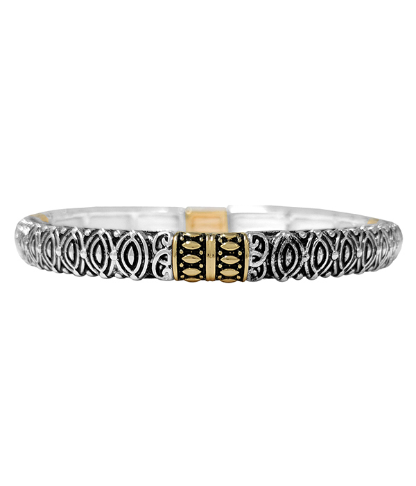 Designer textured stackable stretch bracelet