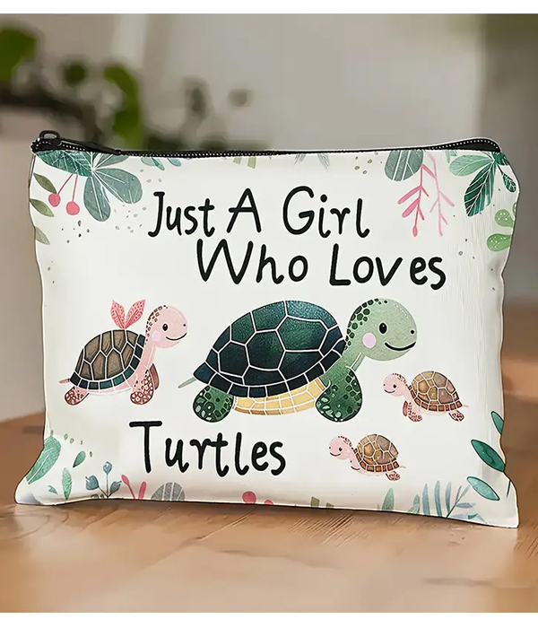 Sealife theme cosmetic makeup bag - turtle