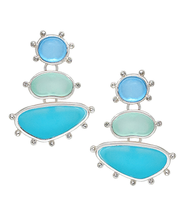 Sealife theme seaglass dangle drop earring