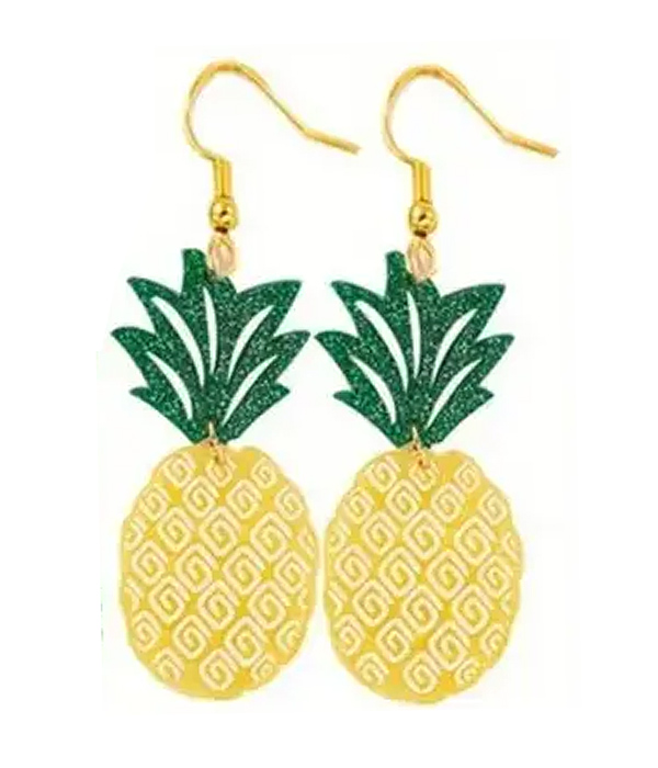 Tropical theme acrylic earring - pineapple