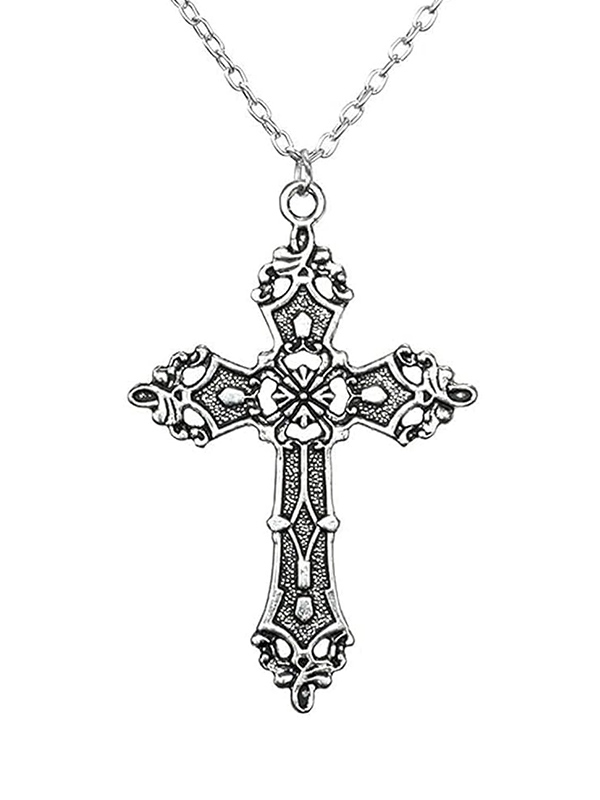 Stainless steel retro cross men's necklace