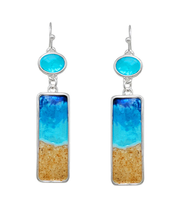 Sealife theme sand and ocean inspired earring - bar