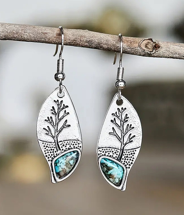 Retro tree earring