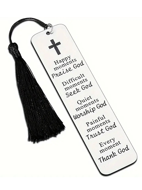 Religious inspiration stainless steel bookmark