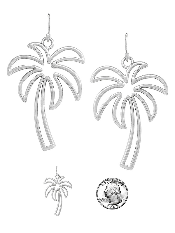 Palm tree metal wire earring