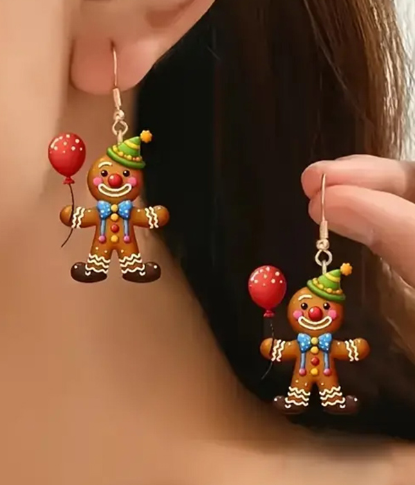 Christmas theme ginger bread acrylic earring