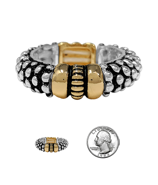 Designer textured stretch ring
