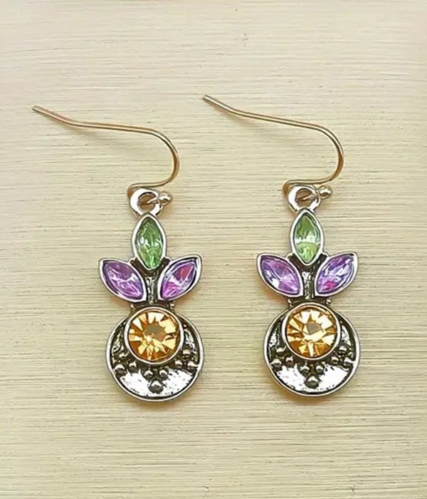 Crystal flower earring