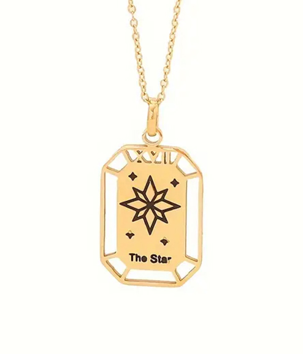 Tarot card pendant necklace - star