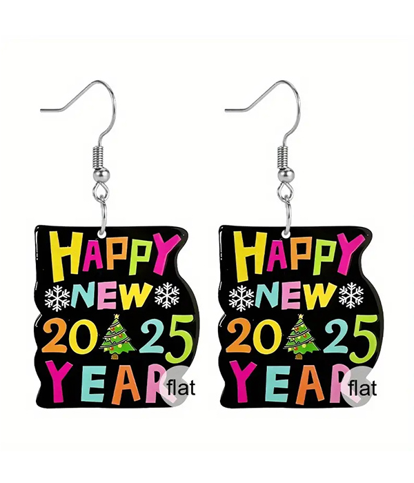 2025 new year acrylic earring