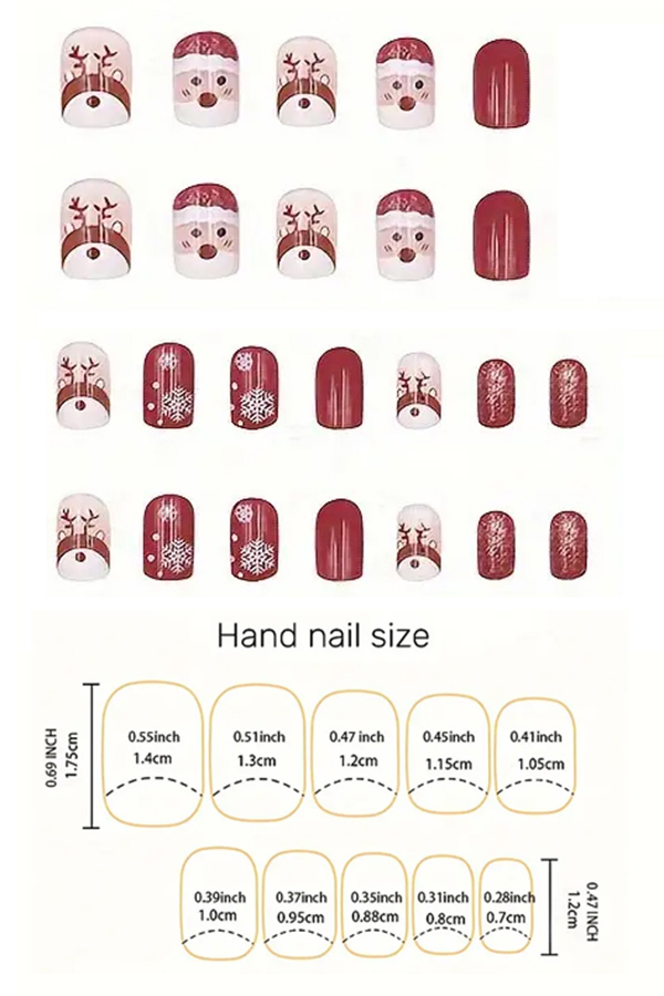 Christmas theme 24 piece nail wraps set