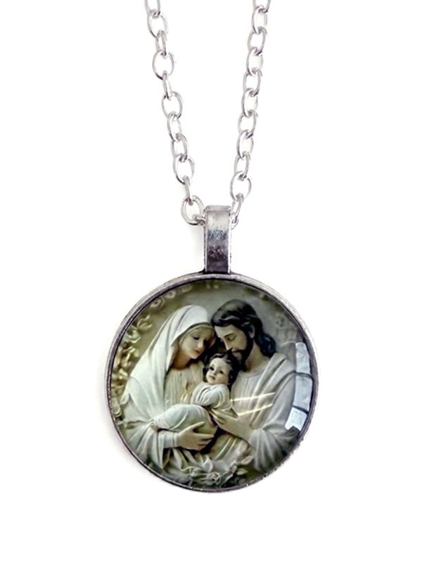 Madonna and jesus pendant necklace