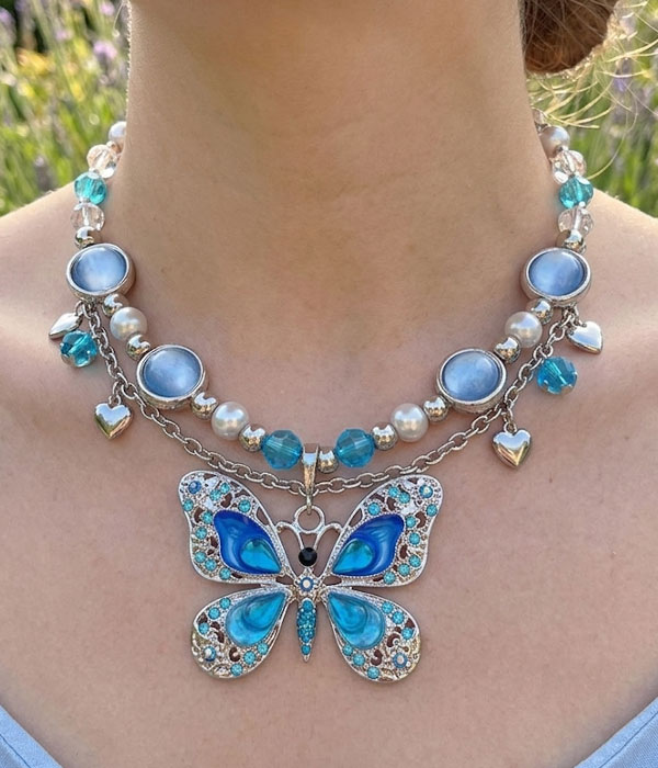 Butterfly statement necklace