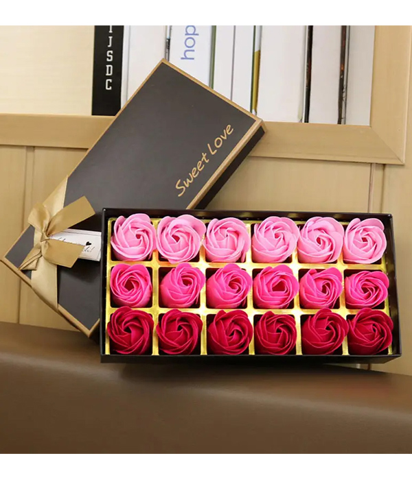 18 pcs rose soap flower gift box