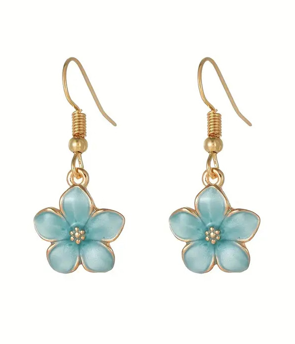 Epoxy flower dangle earring