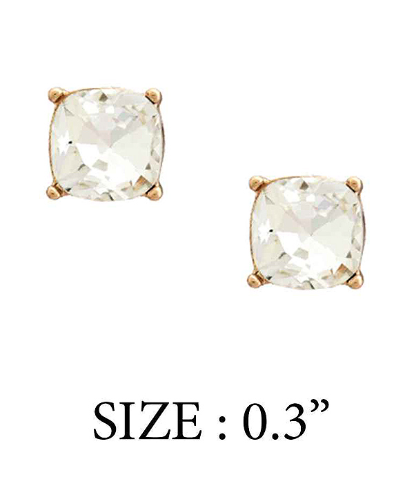 Facet stone stud earring