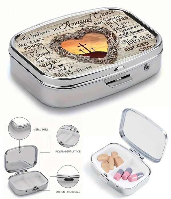 Portable pill box - mirror inside