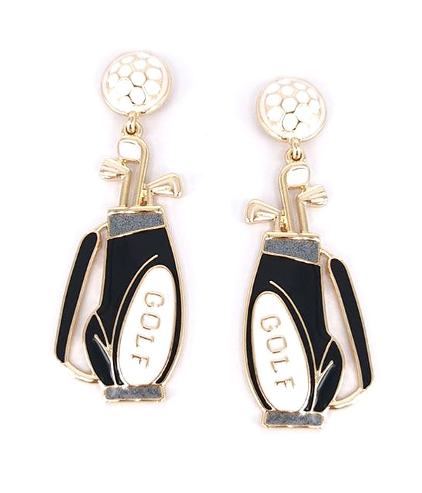 Sport theme epoxy golf club earring