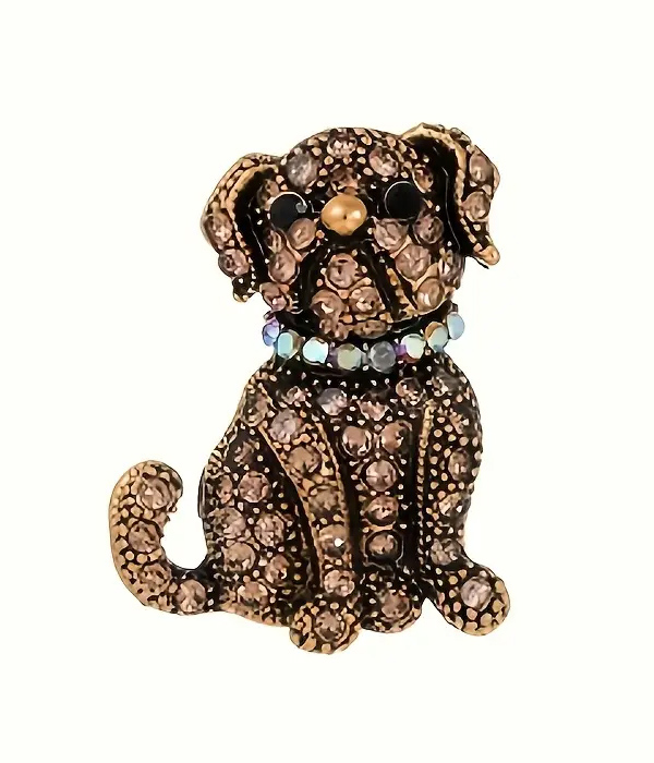 Pet lovers theme dog brooch - bulldog