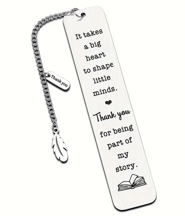 Teacher theme stainless steel bookmark