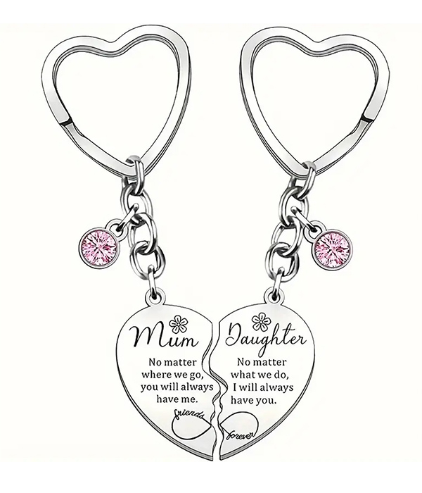 2 pcs mother and daughter keychain set