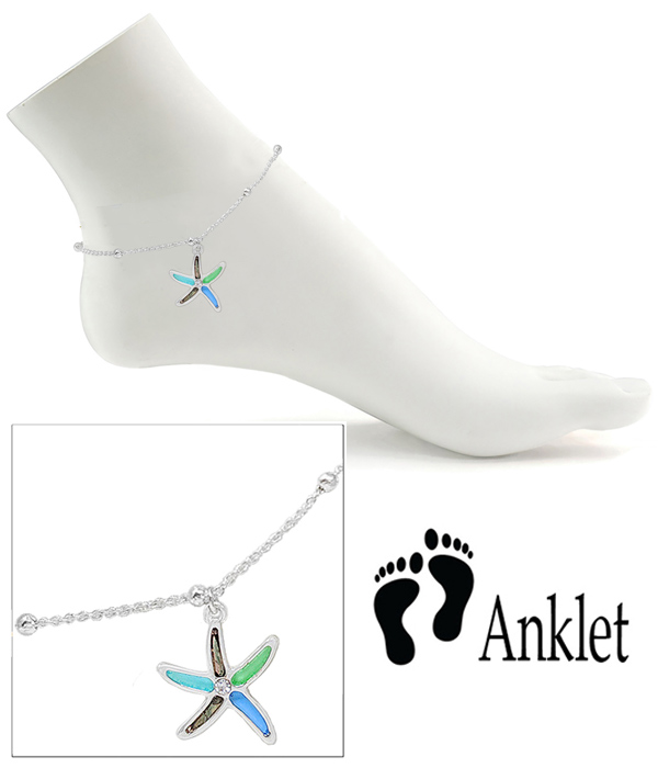 Sealife theme epoxy anklet - starfish