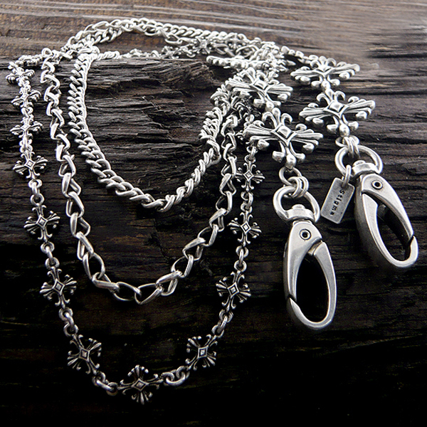 Mens stainless steel jeans chain - multi row