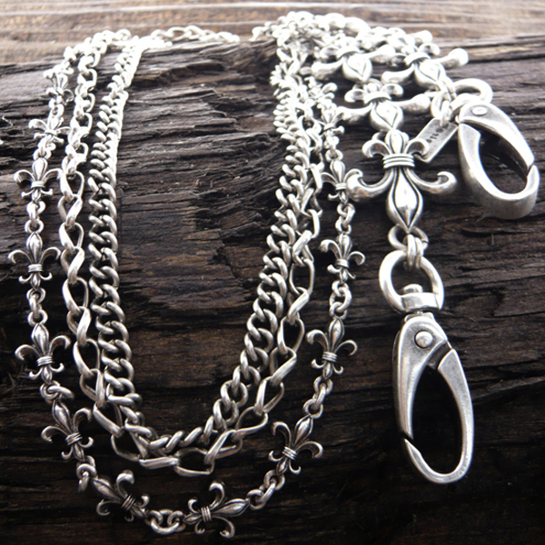 Mens stainless steel jeans chain - multi row