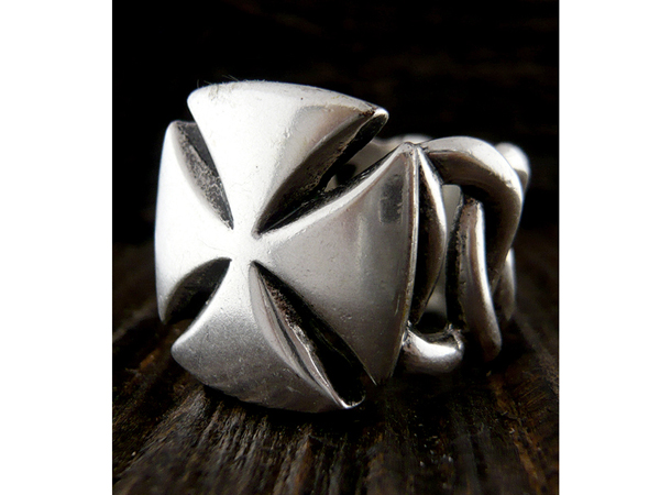 Mens stainless steel ring - cross