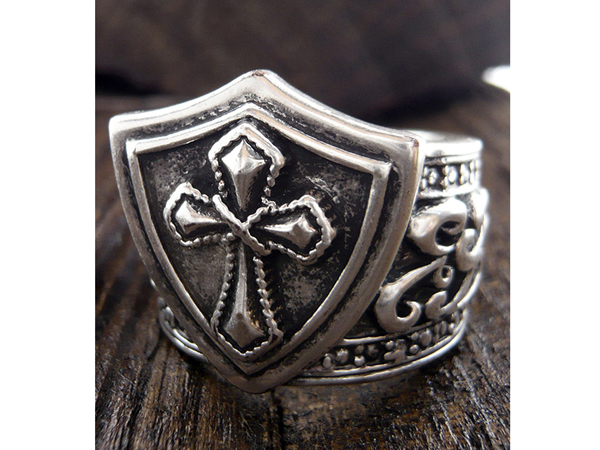 Mens stainless steel ring - cross