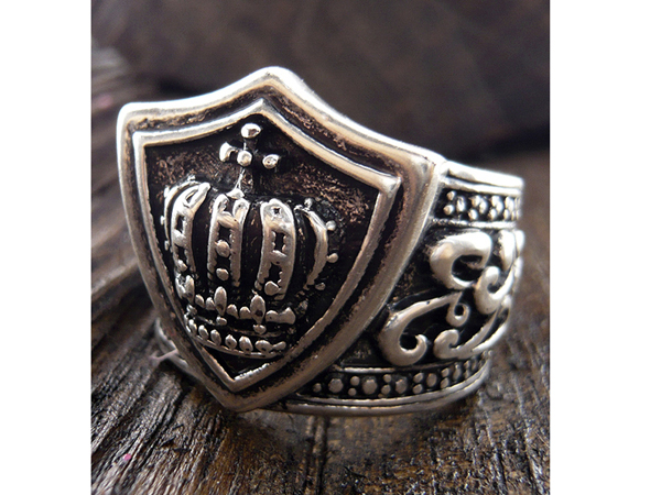 Mens stainless steel ring - crown