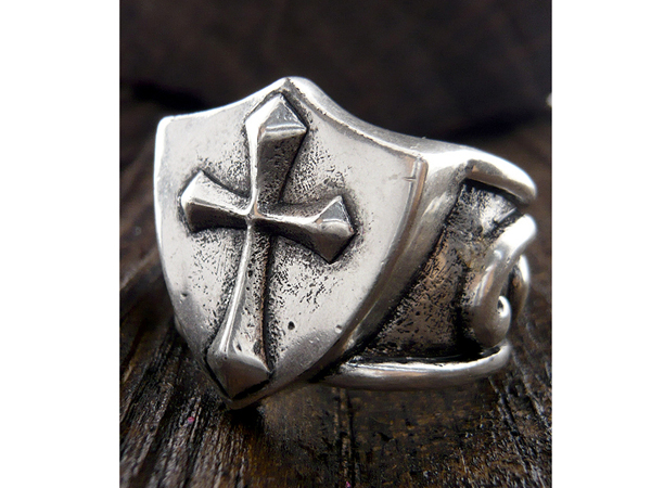 Mens stainless steel ring - cross