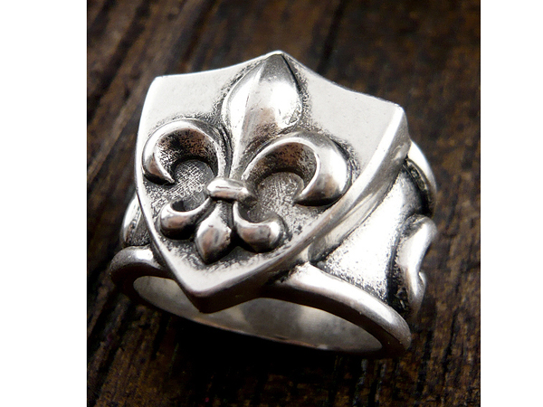 Mens stainless steel ring - fleur de lis