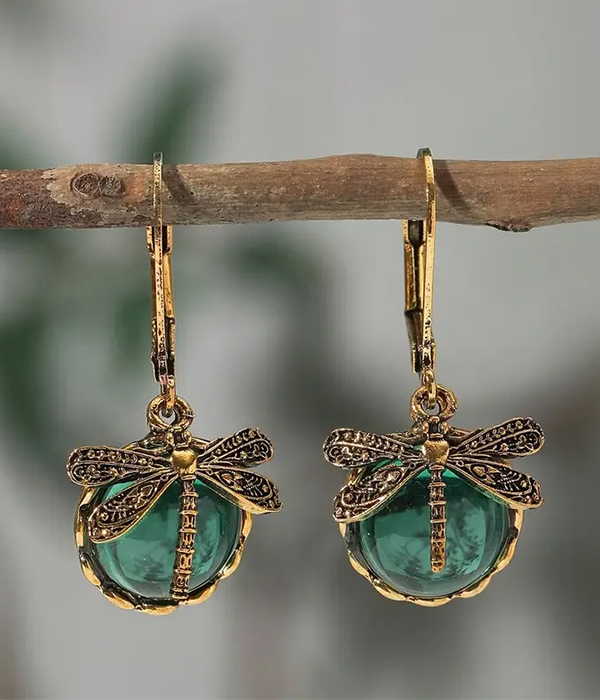 Vintage dragonfly earring