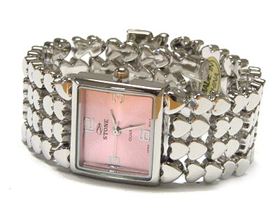 Square face metal band watch special price