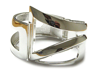 Cut off metal hinge bangle bracelet