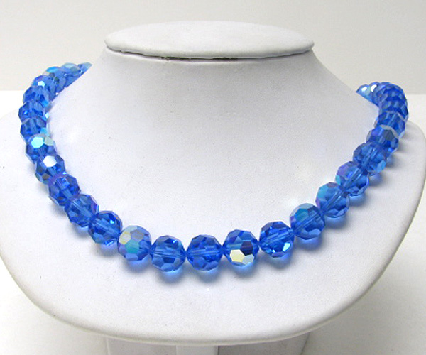 Multi glass ball bead link necklace