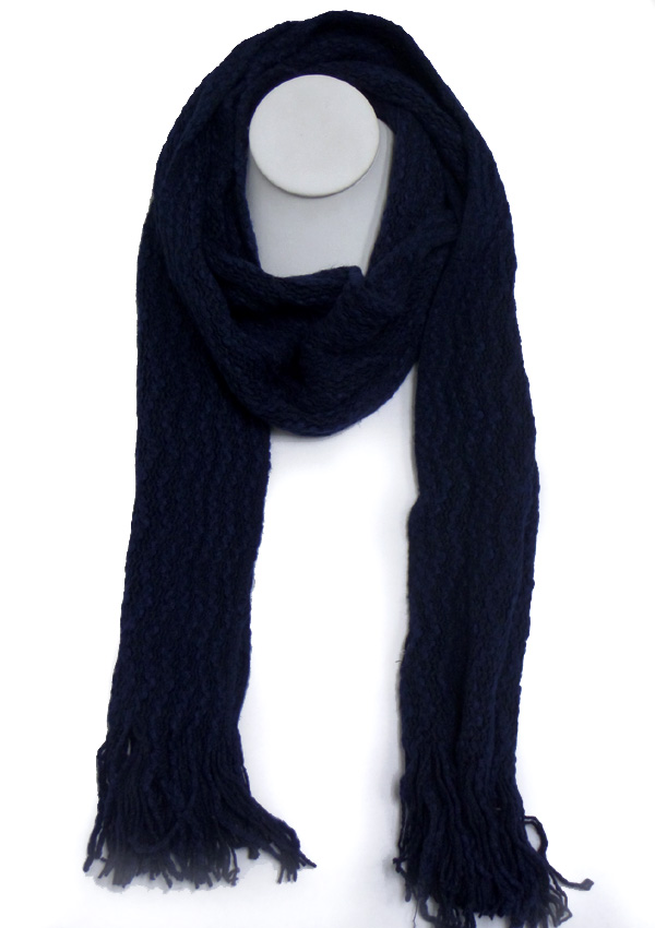 Knit and fringe scarf