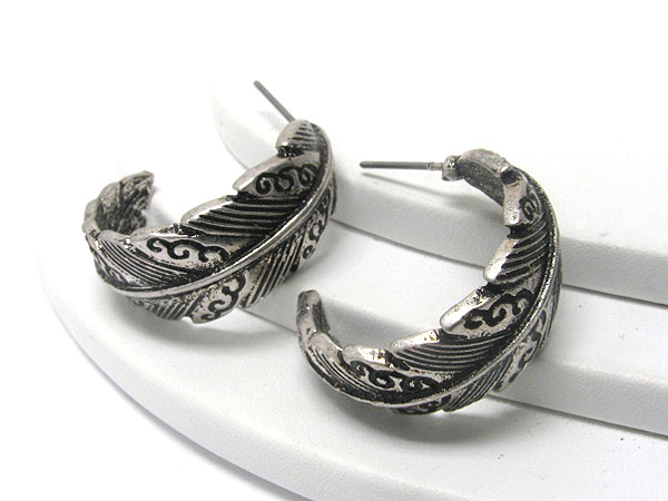 Burnish metal earring