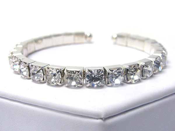 Single line 5mm crystal coil stretch bracelet