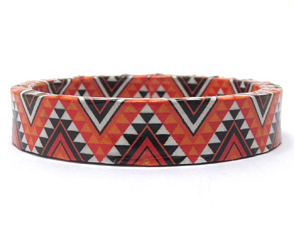 Ethnic design paper art work wood bangle